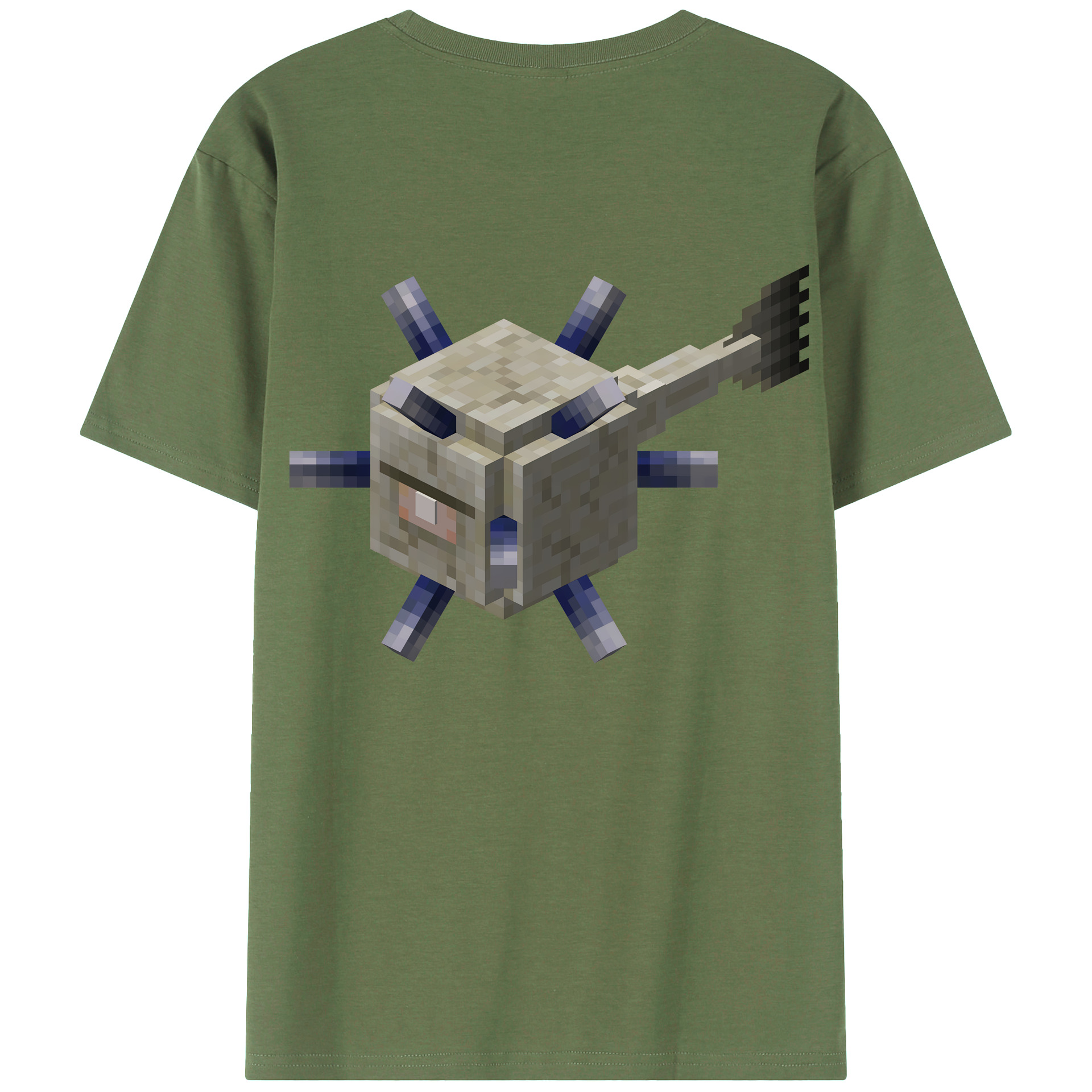 （画像用） マインクラフト ブロックの世界 Minecraft MC Block world 綿100％ メンズ半袖Tシャツ（バックプリント） 通気性